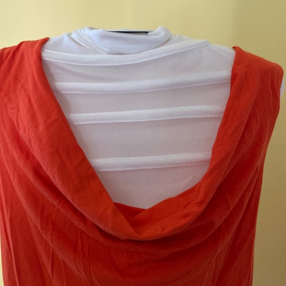 Vince Camuto Orange Scoop Back Drape Neck Top - Picture 4 of 8